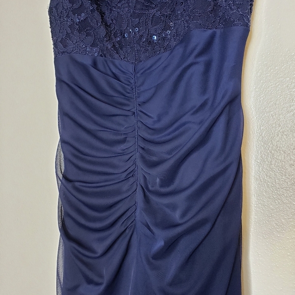 NEW Betsy & Adam Off Shoulder Dress Beaded Gown Ruching Celeb Style Event Prom - Picture 12 of 16